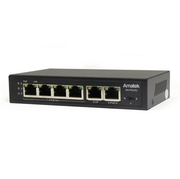AN-PE42U - 6-портовый 100Мбит/с  коммутатор / PoE удлинитель с питанием по PoE до 90Вт 7000983 - фото 13535